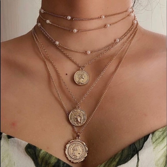 NEW ARRIVAL! Ladies Coins & Pearls Layering Set - Picture 2 of 3